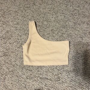 One-Shoulder Cream Women's Top